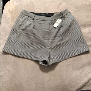 Express Black & White Plaid Tailored Women's Shorts